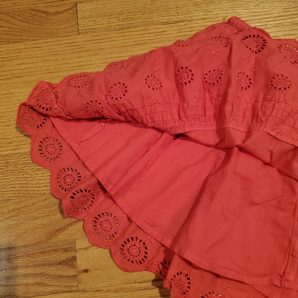 Mini Boden Coral Pink Eyelet Cotton Skirt - Picture 9 of 10